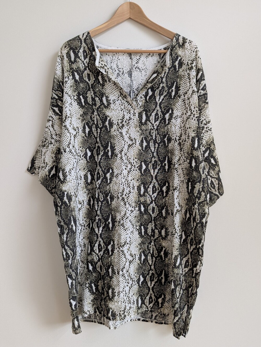 Anna Melanie 100 Linen Made In Italy Snakeskin Print Mini Dress Medium